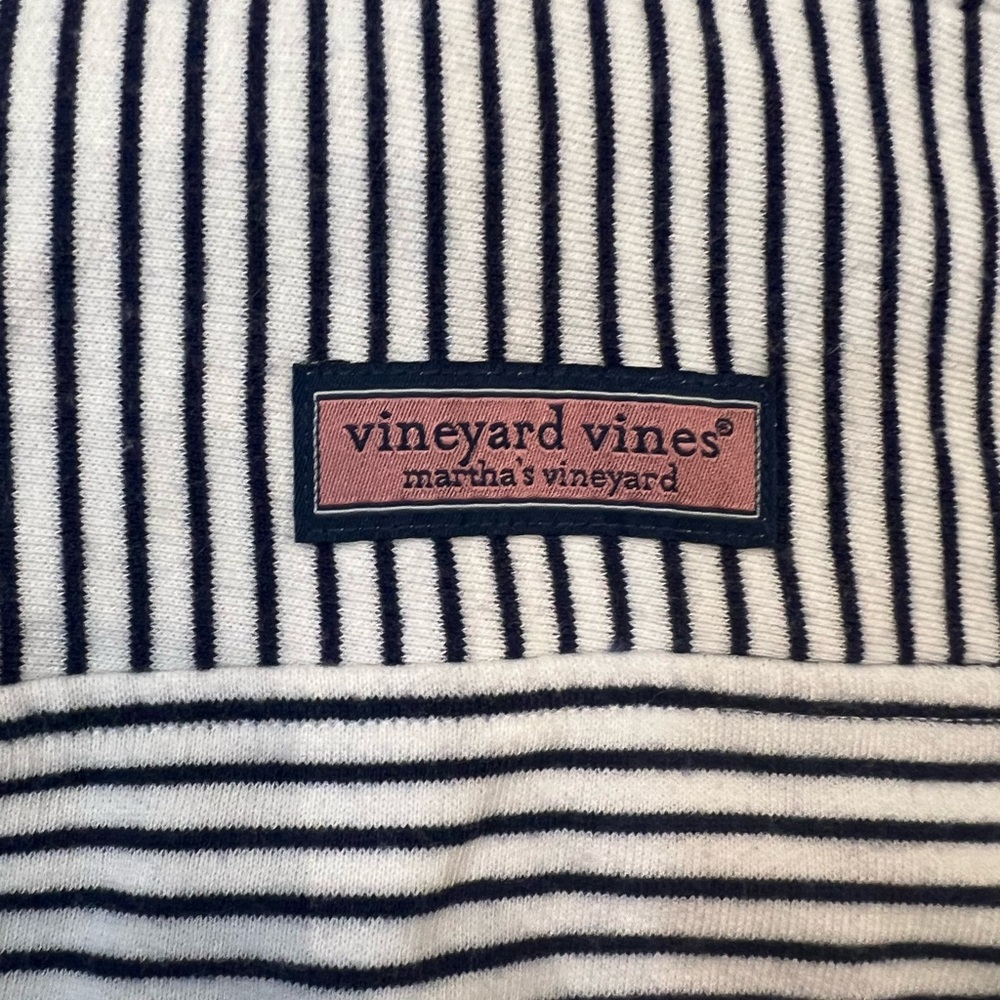 Vineyard Vines Navy and White Striped Pullover (quarter zip) - Picture 2 of 3